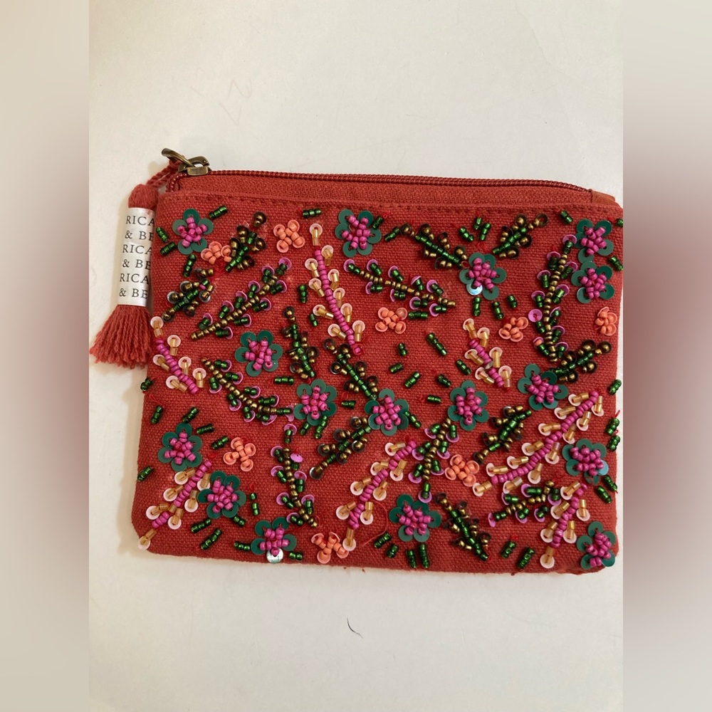 NWT America and Beyond beaded coin purse